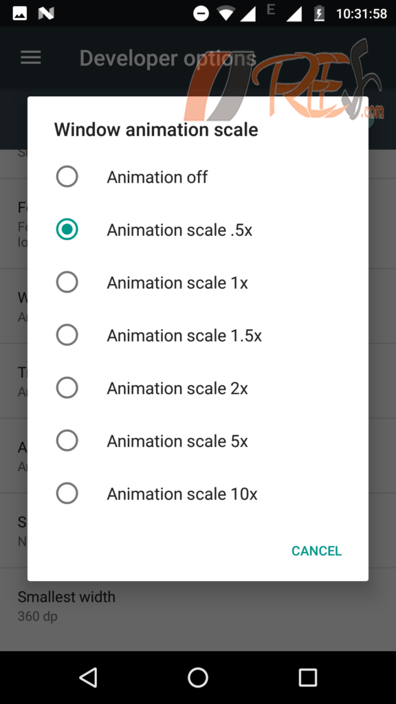 Animation Scales of Moto g4+